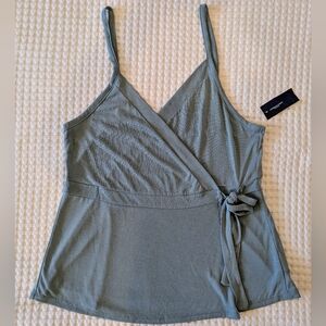 American Eagle Outfitters Sage Green Wrap Sleeveless Tank Top Size L NWT